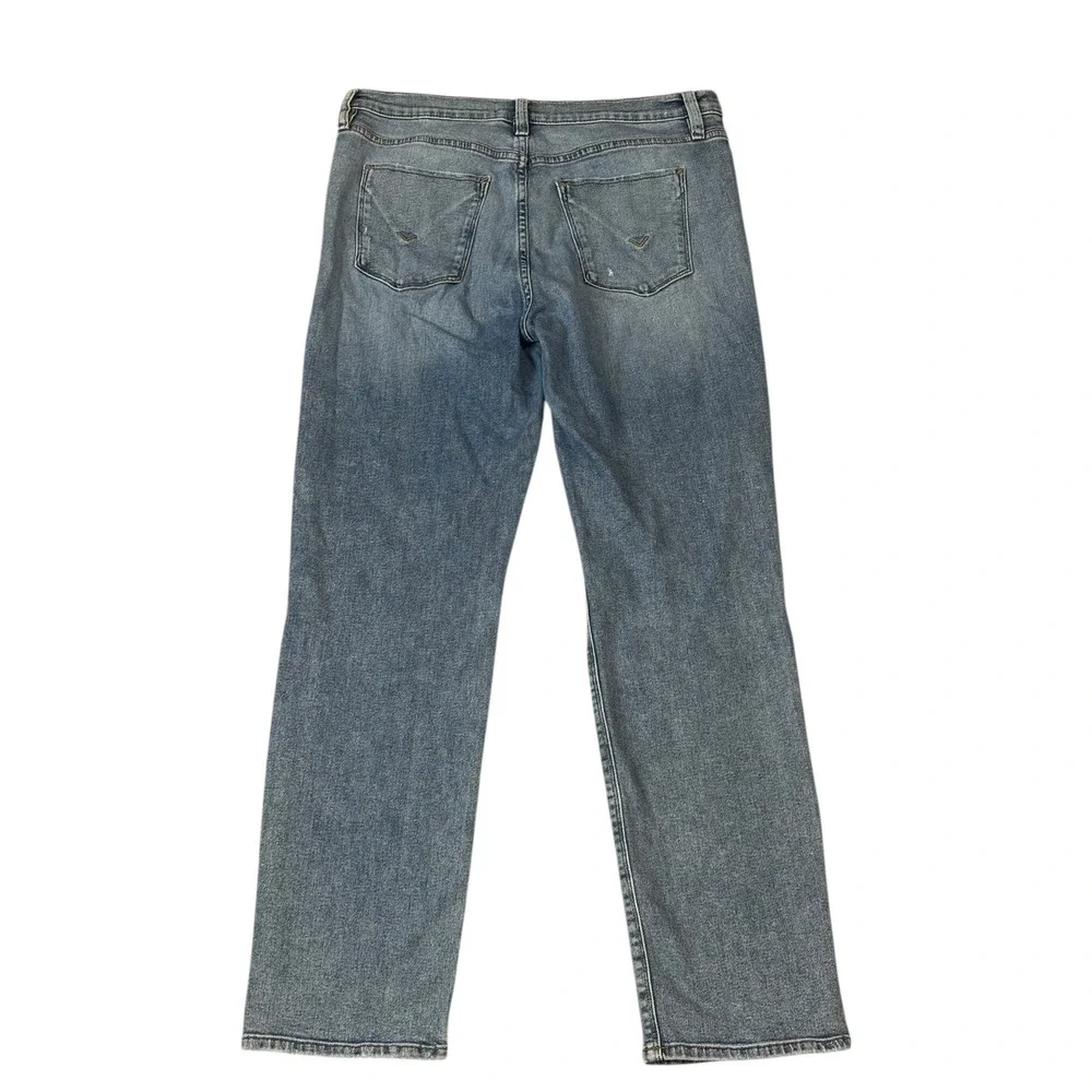 Hudson Los Angeles Women's Jeans Distressed Knee Light Wash Straight Leg Size 32